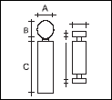 Металлические дистанционные держатели, серия J, схематическое изображение