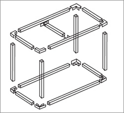 тюбинг, схема алюминиевой системы для изготовления каркасов рекламоносителей